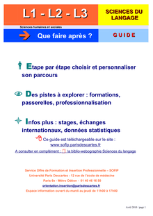 Que Faire Apres - Psychologie - Que Faire Apres : SCUIO Paris5 -2006
