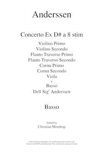 Partition violoncelles / Basses, Concerto Ex D# a 8 stim, D major