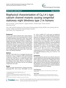 Biophysical characterization of CaV1.4 L-type calcium channel mutants causing congenital stationary night blindness type 2 in humans