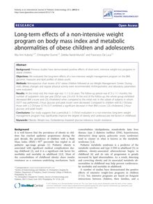 Long-term effects of a non-intensive weight program on body mass index and metabolic abnormalities of obese children and adolescents