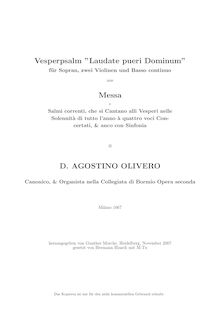 Partition complète, Laudate pueri Dominum, Olivero, Agostino