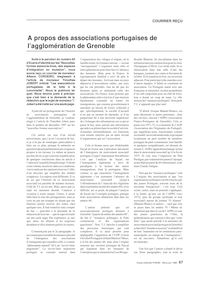 A propos des associations portugaises de l agglomération de Grenoble
