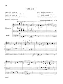 Partition complète, 6 sonates pour orgue, Mendelssohn, Felix par Felix Mendelssohn