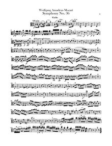 Partition altos, Symphony No.36, Linz Symphony, C major, Mozart, Wolfgang Amadeus