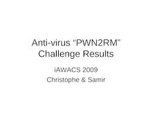 Anti-virus PWN2RM Challenge Results