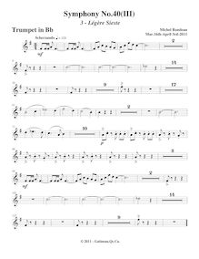 Partition trompette (en B♭), Symphony No.40, Rondeau, Michel par Michel Rondeau