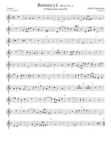 Partition ténor viole de gambe 2, octave aigu clef, Fantasia pour 6 violes de gambe, RC 75