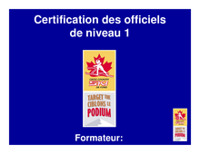 Certification des officiels de niveau 1