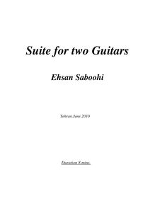 Partition complète,  pour Two Guitars, Saboohi, Ehsan
