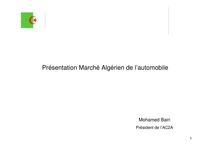Présentation marché automobile algerien