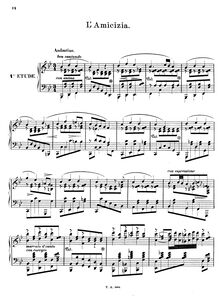 Partition No.4: L Amicizata, 12 Romances en Forme d Études, Op.8