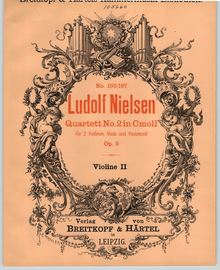 Partition Color Covers, corde quatuor No.2, Op.5, C minor, Nielsen, Ludolf