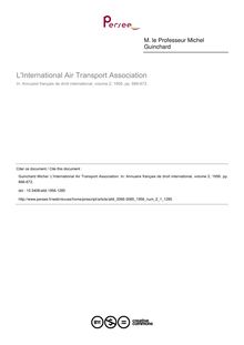 L International Air Transport Association - article ; n°1 ; vol.2, pg 666-672
