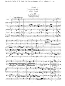 Partition complète, Symphony No.37, G major, Mozart, Wolfgang Amadeus par Wolfgang Amadeus Mozart