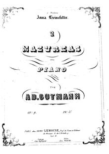 Partition complète, 2 Mazurkas, Op.9, Gutmann, Adolf