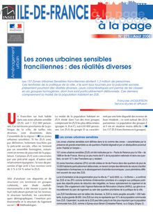 Les zones urbaines sensibles franciliennes : des réalités diverses