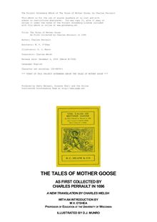 The Tales of Mother Goose - As First Collected by Charles Perrault in 1696