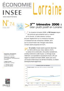 Conjoncture 3ème trimestre 2006 : bilan plutôt positif en Lorraine