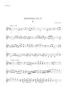 Partition violons I, Symphony Hob.I:75, D major, Haydn, Joseph par Joseph Haydn
