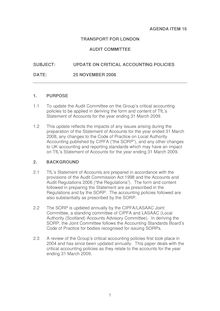 Item 16 - Update on Critical Accounting Policies - Audit Committee 25  November 2008