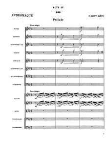 Partition Prelude to Act IV, Andromaque, Saint-Saëns, Camille