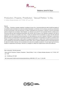Production, Property, Prostitution.   Sexual Politics   in Atu. - article ; n°65 ; vol.17, pg 13-39