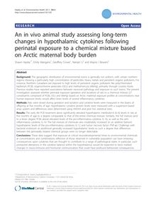 An in vivo animal study assessing long-term changes in hypothalamic cytokines following perinatal exposure to a chemical mixture based on Arctic maternal body burden