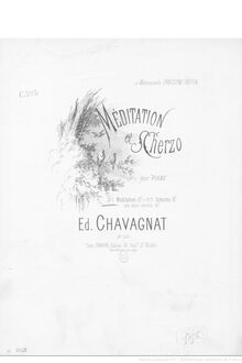 Partition , Méditation, Méditation et scherzo, Op.101, E major, Chavagnat, Edouard