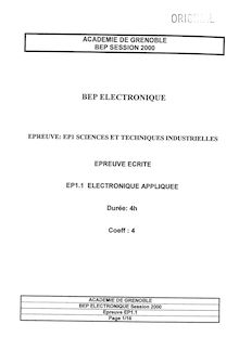 BEP electronique appliquee  2000