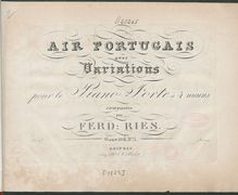 Partition , Air portugais avec variations, Airs nationaux de Moore, Op.108