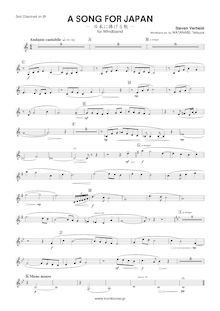 Partition B♭ clarinette 3, A Song pour Japan, Verhelst, Steven
