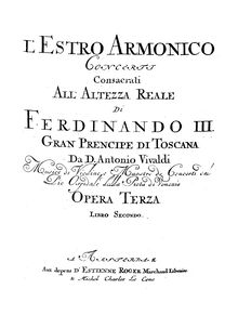 Partition violons I (concertato e ripieno), Concerto pour 4 violons et violoncelle en B minor, RV 580