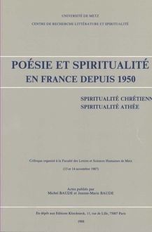 Poésie et spiritualité en France depuis