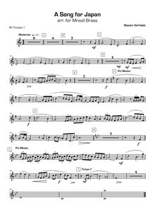 Partition trompette 3 (B♭), A Song pour Japan, Verhelst, Steven
