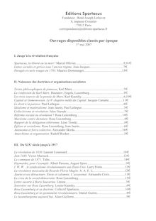PDF - 49.1 ko - Éditions Spartacus Ouvrages disponibles classés ...
