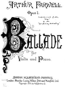 Partition complète, Ballade, Ballade for violin and piano, Op.1