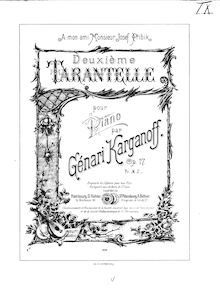 Partition complète, Tarantelle No.2, Op.17, Korganov, Genary