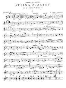 Partition , Sostenuto assai. Allegro, corde quatuor on pour Theme  B-la-F  par Various