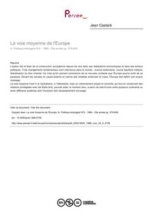 La voie moyenne de l Europe - article ; n°6 ; vol.33, pg 575-606