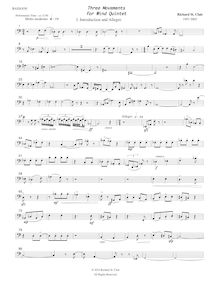 Partition basson, Three mouvements pour vent quintette, St. Clair, Richard