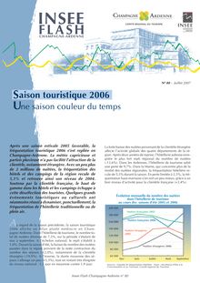 Saison touristique 2006 : une saison couleur du temps