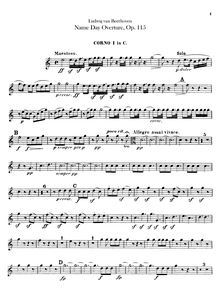 Partition cor 1, 2, 3, 4 (en C), Name Day Overture, Op.115, Overtüre zur Namensfeier