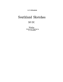 Partition complète, Southland sketches, Burleigh, Harry Thacker par Harry Thacker Burleigh