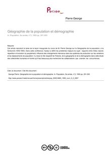 Géographie de la population et démographie - article ; n°2 ; vol.5, pg 291-300