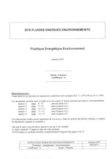 Fluidique - énergétique - environnements 2005 BTS Fluides énergies environnements