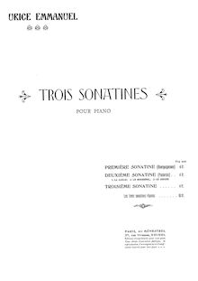 Partition complète, Sonatine No.1 Bourguignonne Op.4Sonatine No.2 Pastorale Op.5Sonatine No.3 Op.19