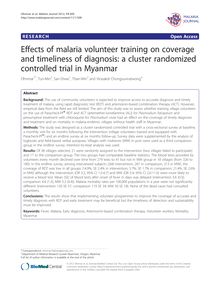 Effects of malaria volunteer training on coverage and timeliness of diagnosis: a cluster randomized controlled trial in Myanmar