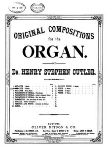 Partition No., Andante en D major, 20 Compositions pour orgue, Cutler, Henry Stephen