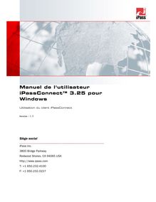Manuel de l utilisateur iPassConnect 3.25 pour Windows