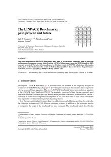 The LINPACK Benchmark: past, present and future